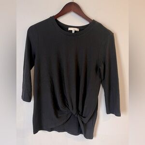 JUNE & HUDSON Women’s Black Long Sleeve Twist Front Top Size XS